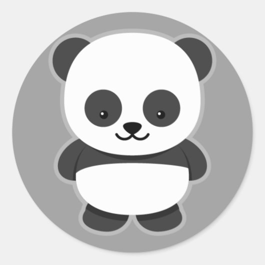 Geanimeerd Beer Panda Ronde Sticker (Voorkant)