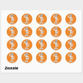 Geanimeerd Halloween Skeleton Ronde Sticker (Vel)