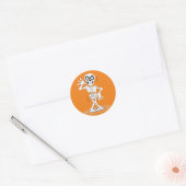 Geanimeerd Halloween Skeleton Ronde Sticker (Envelop)