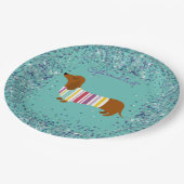 Geanimeerde Dachshund Glitter Paper Bord (Gekanteld)