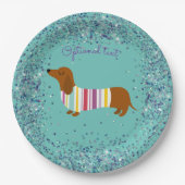 Geanimeerde Dachshund Glitter Paper Bord (Voorkant)