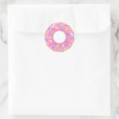 Geanimeerde donuts ronde sticker (Tas)