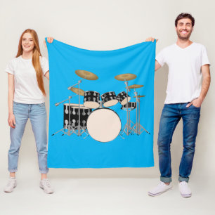 Geanimeerde drumset fleece deken