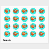 Geanimeerde gekloonde vis ronde sticker (Vel)