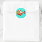 Geanimeerde gekloonde vis ronde sticker (Tas)
