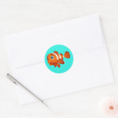 Geanimeerde gekloonde vis ronde sticker (Envelop)