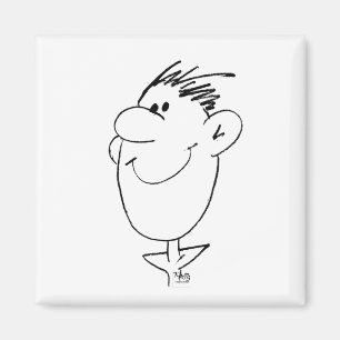 Geanimeerde gezichttekening van man bij het glimla magneet