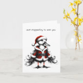 Geanimeerde Gotische Eend Kerst Kaart (Gele Bloem)