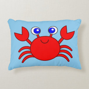 Geanimeerde Happy Red Crab Accent Kussen