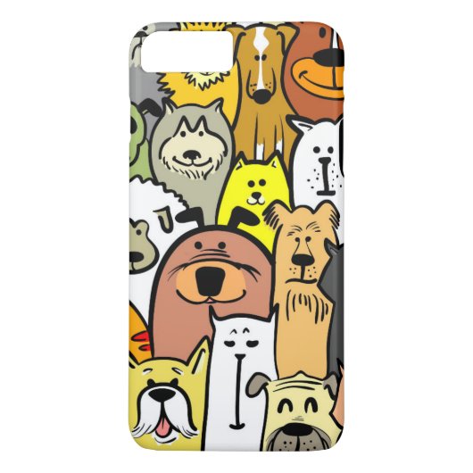 Geanimeerde illustraties van honden en katten Case-Mate iPhone case (Achterkant)