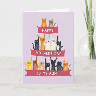 Geanimeerde katten Moederdag kaart