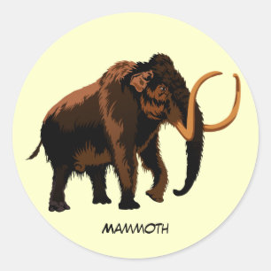 Geanimeerde mammoth ronde sticker