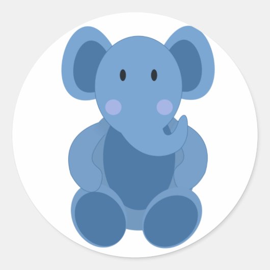 Geanimeerde olifant ronde sticker (Voorkant)