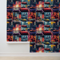 Geanimeerde retro race auto pop kunst fantasiewere