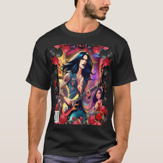 Geanimeerde Rocker aan de bar T-shirt