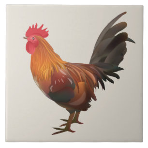 Geanimeerde Rooster Tegeltje