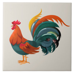 Geanimeerde Rooster Tegeltje