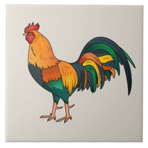 Geanimeerde Rooster Tegeltje