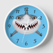 Geanimeerde Scary Shark Face round clark (Voorkant)