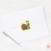 geanimeerde slak ronde sticker (Envelop)