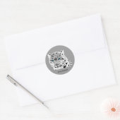 Geanimeerde Sneeuwluipaard Ronde Sticker (Envelop)