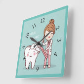 Geanimeerde tand met tand vierkante klok (Hoek)