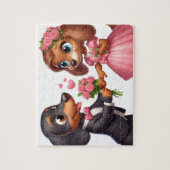 geanimeerde teckel-Valentijn Legpuzzel (Verticaal)