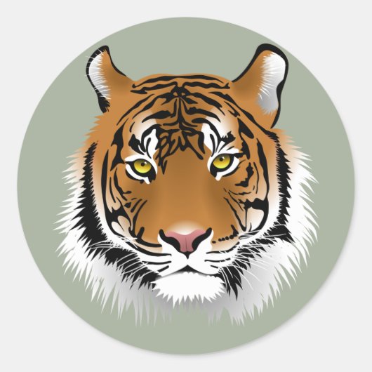 Geanimeerde tijgervlakte ronde sticker (Voorkant)