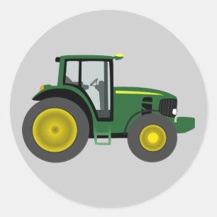 Geanimeerde tractor ronde sticker