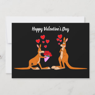 Geanimeerde Valentijnsdag Kangoeroes vlakke kaart