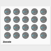Geanimeerde walvishaai ronde sticker (Vel)