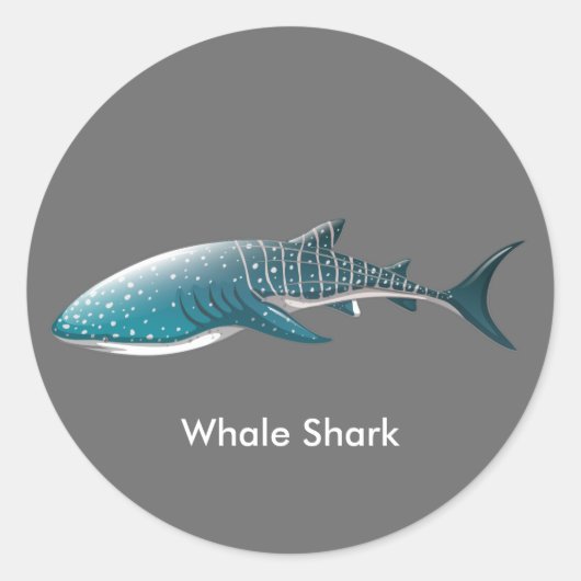 Geanimeerde walvishaai ronde sticker (Voorkant)