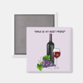 Geanimeerde wijnfles met glas magneet (Voorkant / Achterkant)