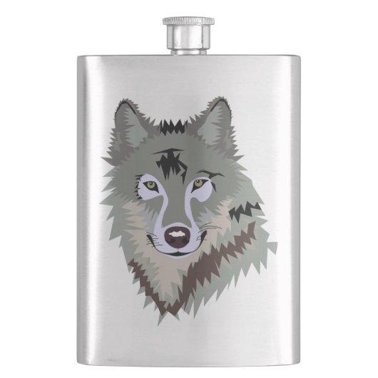 Geanimeerde Wolf Heupfles (Voorkant)