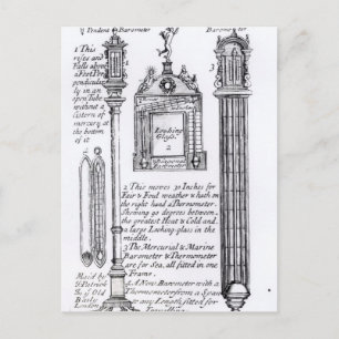 Geannoteerde illustratie van de slinger, diagonaal briefkaart