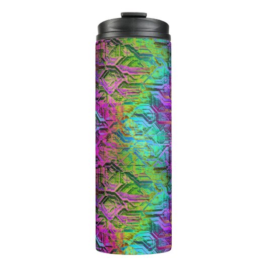 Geanodiseerd Regenboog Titanium Circuit: Thermosbeker (Voorkant)