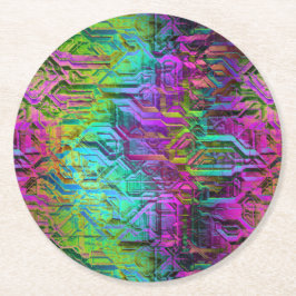 Geanodiseerd titanium: ronde kartonnen onderzetter