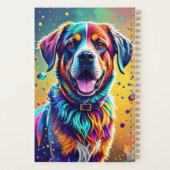 Géant coloré heureux jouant chien drôle, splash (Dos)