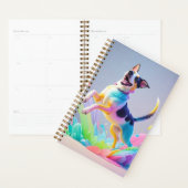 Géant coloré heureux jouant chien drôle, splash (Devant avec enveloppe)