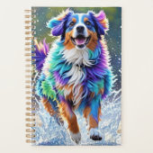 Géant coloré heureux jouant chien drôle, splash (Devant)