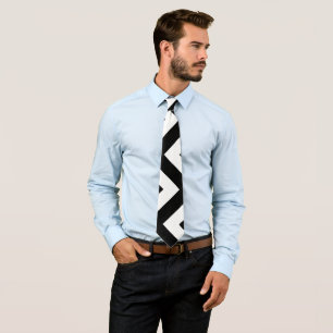 Géant noir et blanc Cravate vertical Chevron