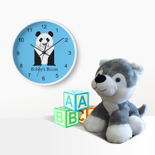 Géant Panda Enfants Décor Mur Horloge Ronde