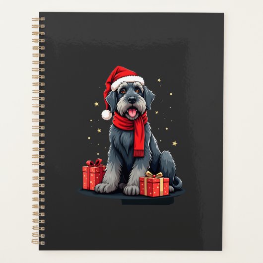 Géant Schnauzer chien fêtes de Noël vacances Sant (Devant)