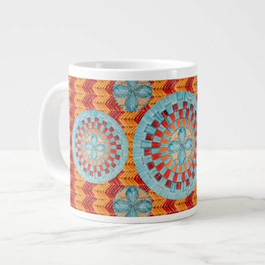 Géante Conception orange de tasse de Chevron de fleur (Devant gauche)