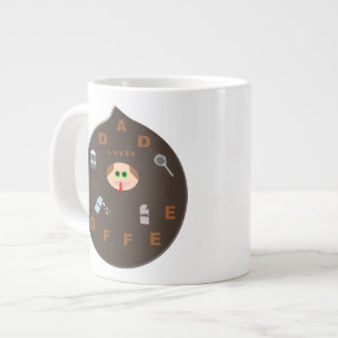 Géante Funny Papa Monster aime la tasse de café