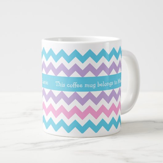 Géante Tasse de café enorme faite sur commande, chevrons (Devant droit)