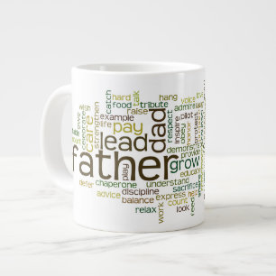 Géante Tasse de nuage de mot de père