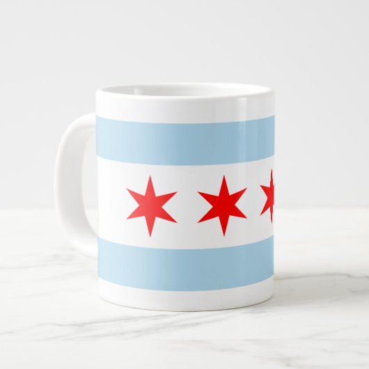 Géante Tasse d'éléphant de drapeau de Chicago (Devant gauche)