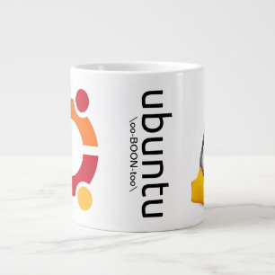 Géante Tasse d'Ubuntu avec le logo, la prononciation, et