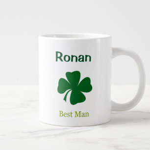 Géante Tasse personnalisée Trèfle de mariage irlandais du